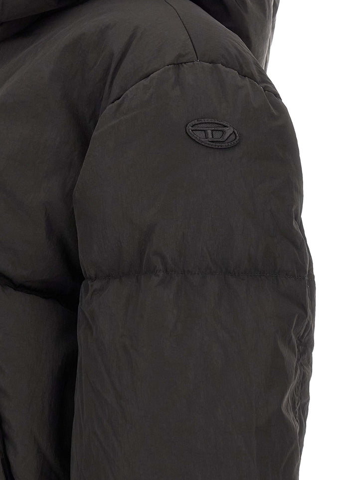Diesel Black Polyamide Full-Length Jacket