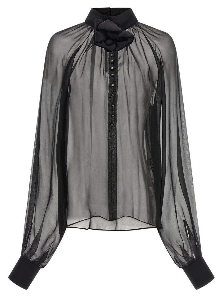 Dolce &amp; Gabbana Black Silk Blouse