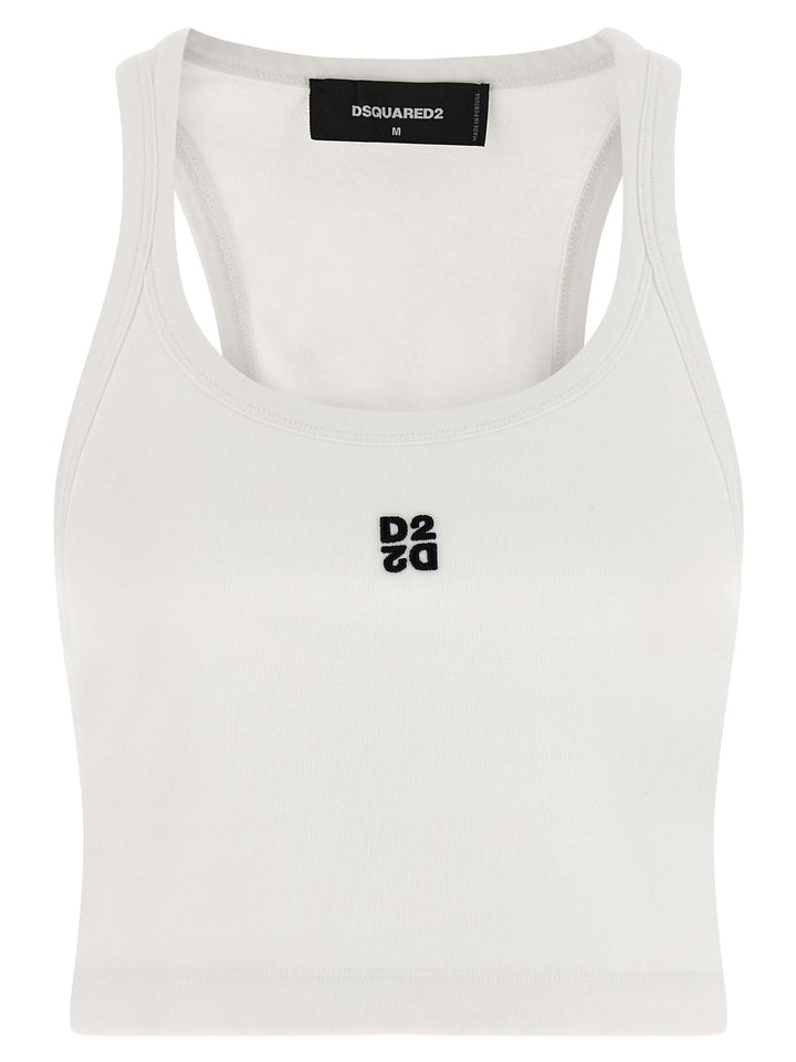 Dsquared² White Cotton Tank Tops
