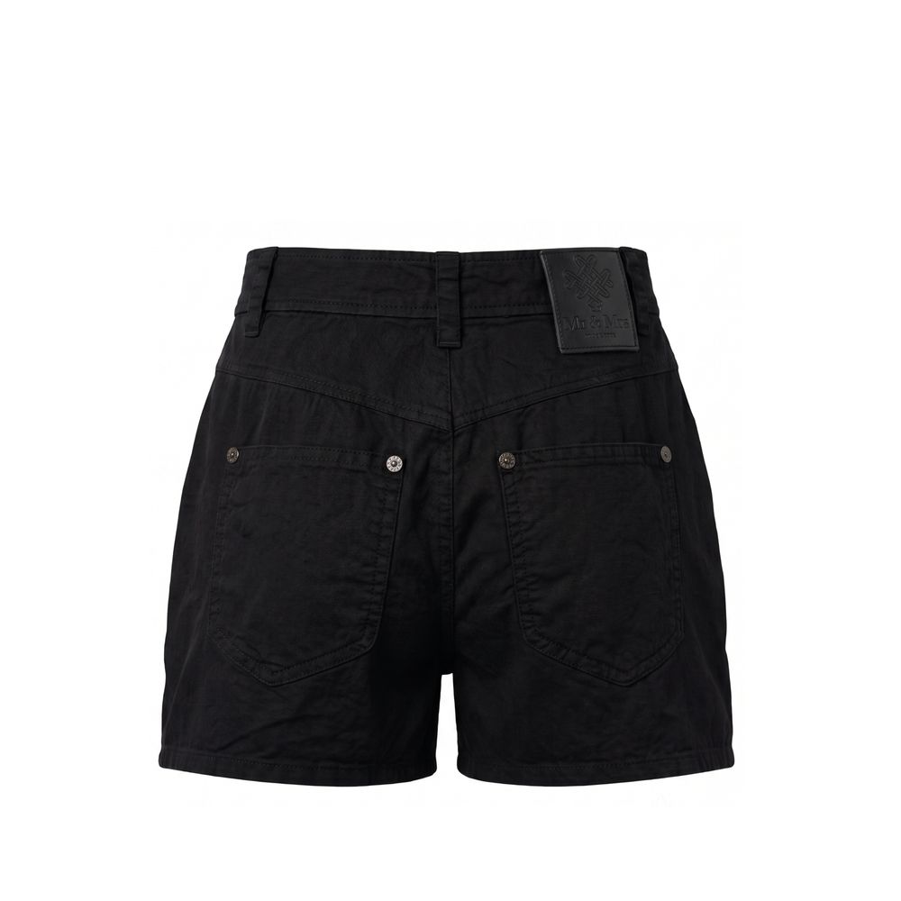 Mr&amp;Mrs Italy Black Cotton Women Shorts