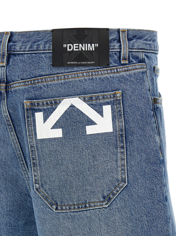 Off-White Blue Cotton Bermuda Shorts