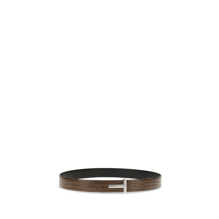 Tom Ford Brown Calf Leather Bos Taurus Belt