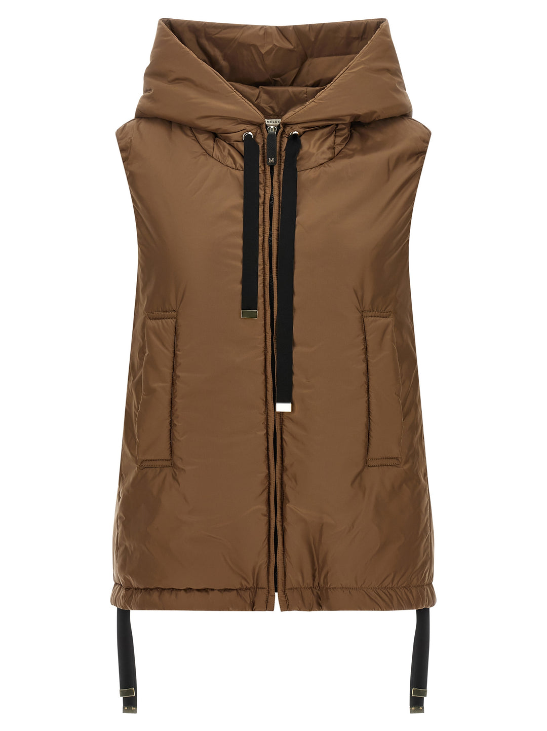 Max Mara Brown Polyester Sleeveless Jacket