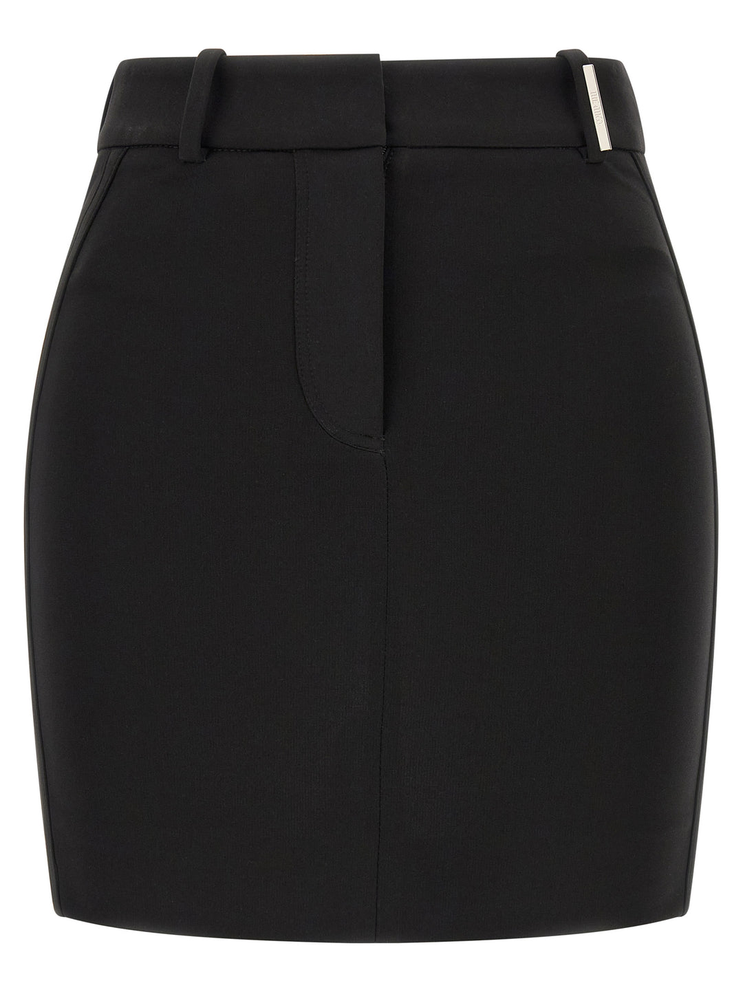 The Attico Black Viscose Long Skirt