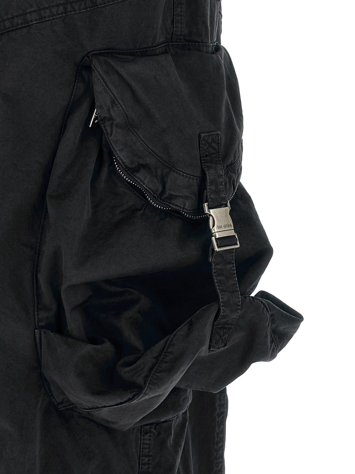 The Attico Black Cotton Cargo Pants
