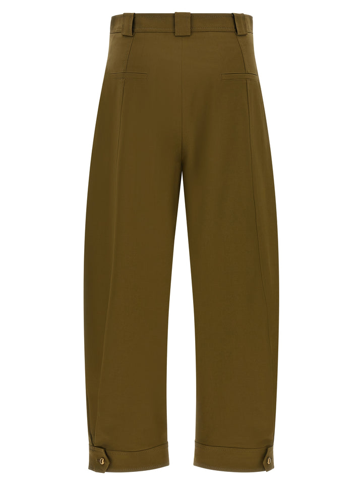 Max Mara Bicolor Cotton Cropped Pants