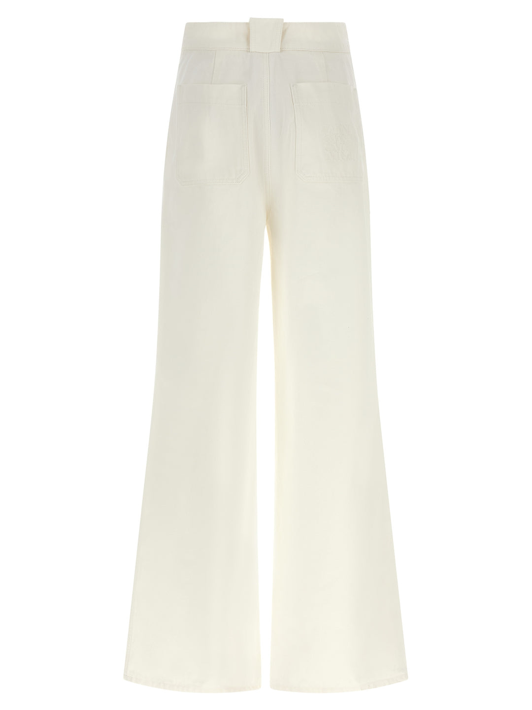 Max Mara White Cotton Flared Pants