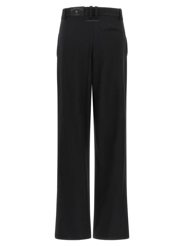 MM6 Maison Margiela Black Polyester Casual Pants