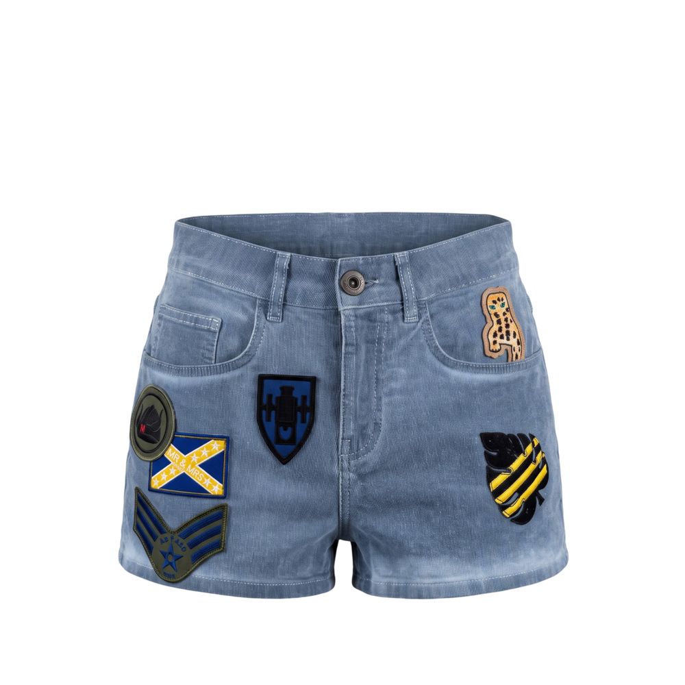 Mr&amp;Mrs Italy Blue Cotton Women Shorts