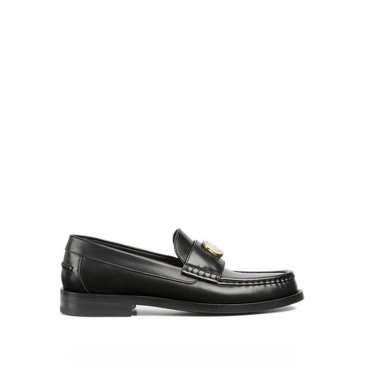 Gucci Black Leather Slip-On Loafers