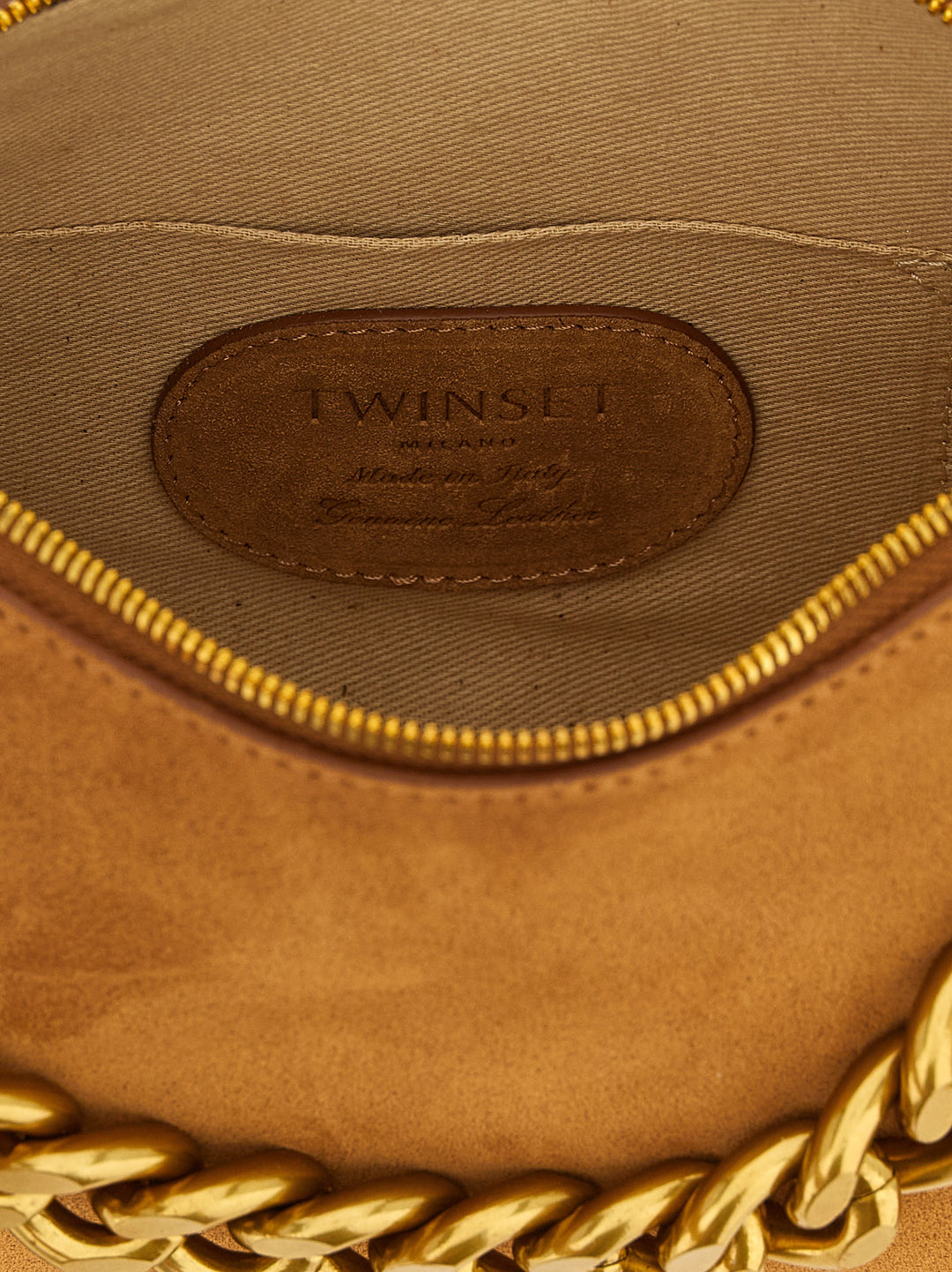 Twinset Brown Leather Shoulder Bag