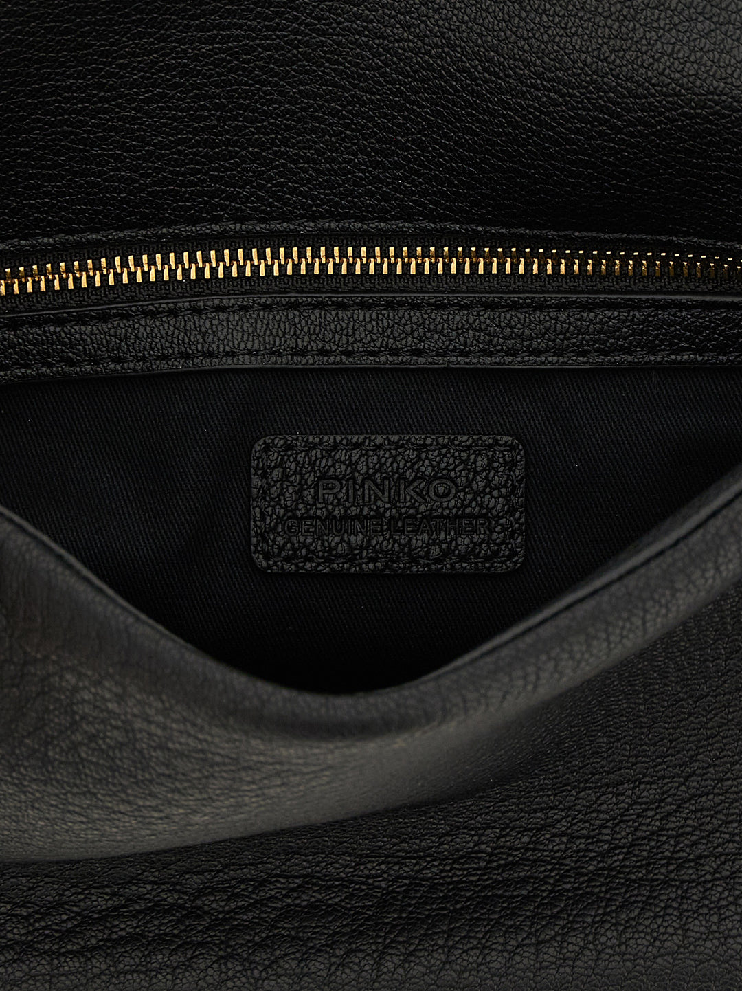 PINKO Black Lamb Leather Shoulder Bag