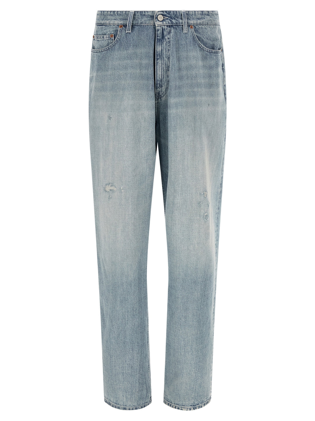 MM6 Maison Margiela Blue Cotton Straight-Leg Jeans