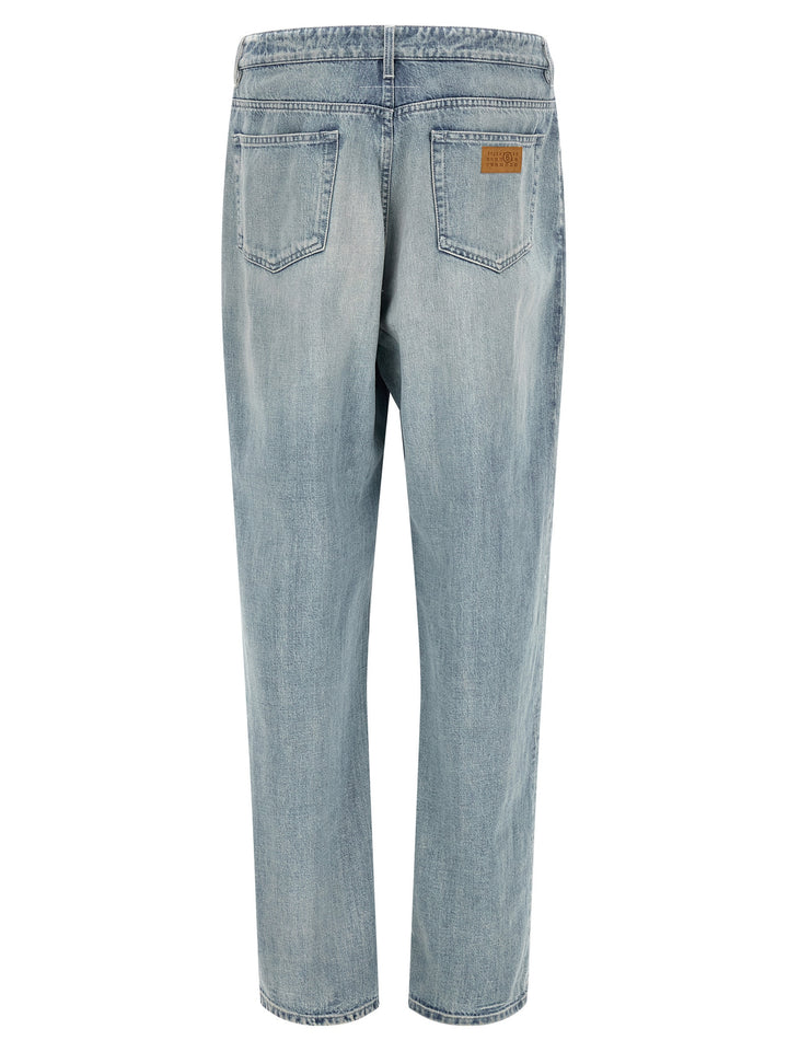 MM6 Maison Margiela Blue Cotton Straight-Leg Jeans