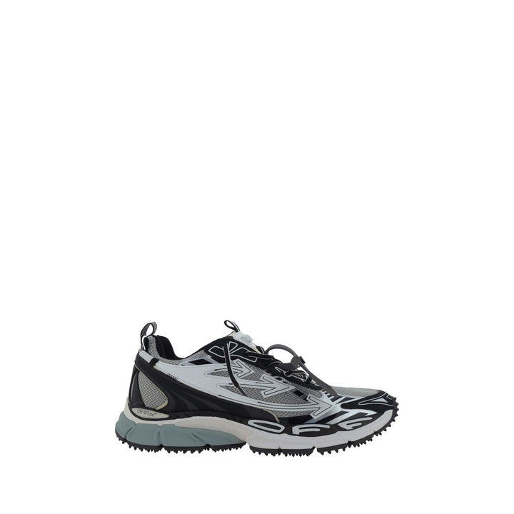 Off-White Gray Polyurethane Athletic Sneakers