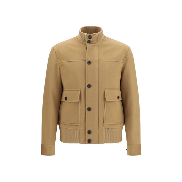 Lardini Beige Wool Oves Aries Full-Length Jacket