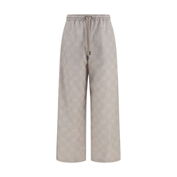 Off-White Beige Cotton Casual Pants