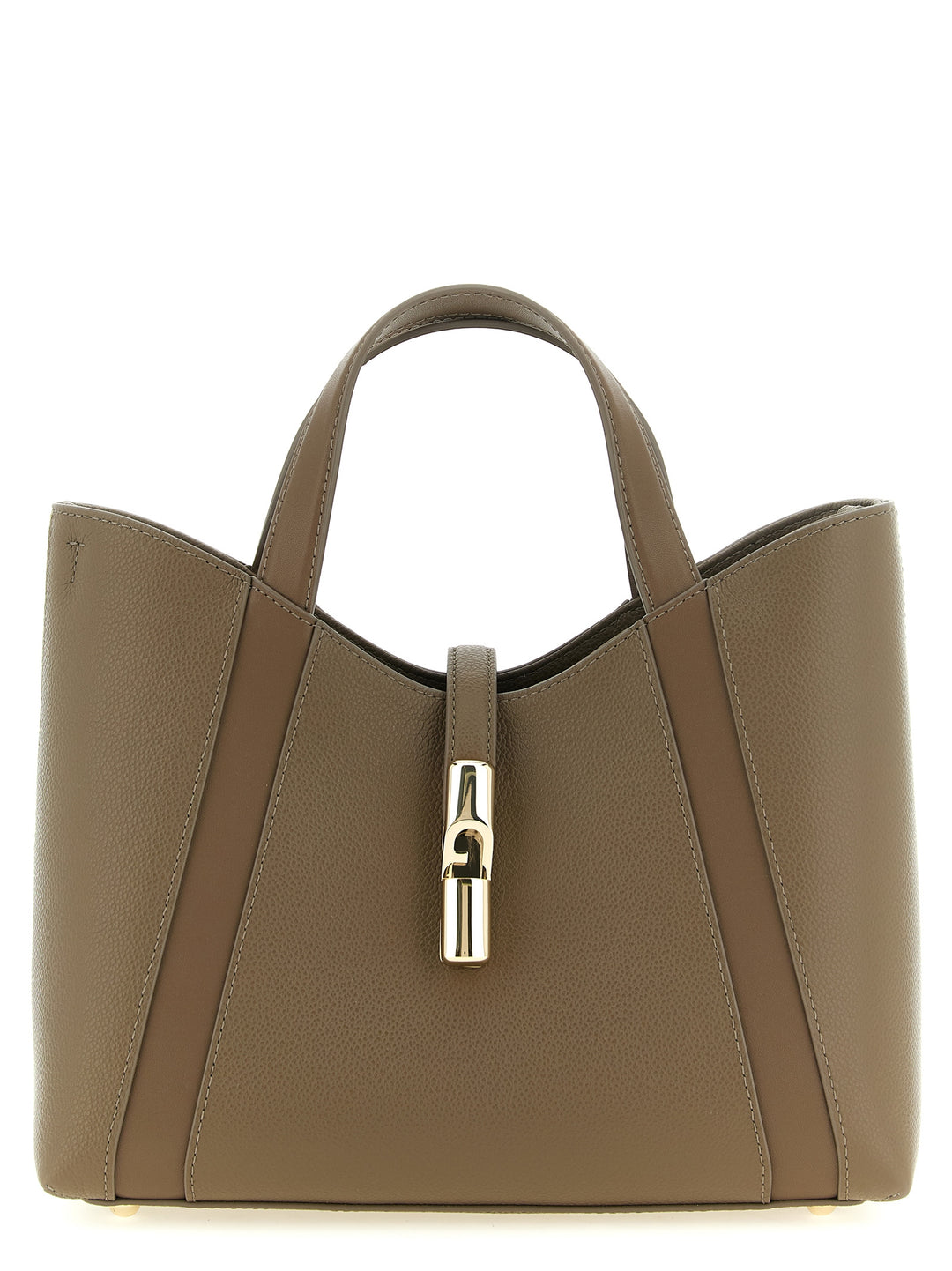 Furla Gray Calfskin Tote Bag