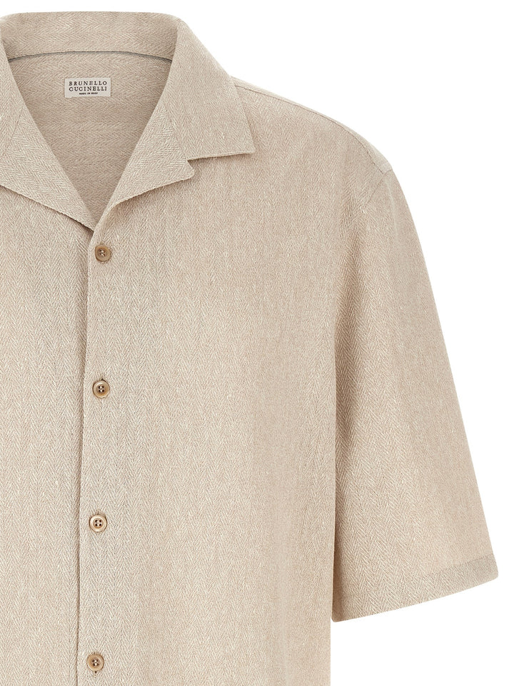 Brunello Cucinelli Beige Linen Blouse