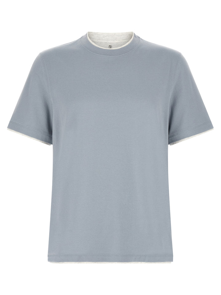 Brunello Cucinelli Blue Cotton T-Shirt