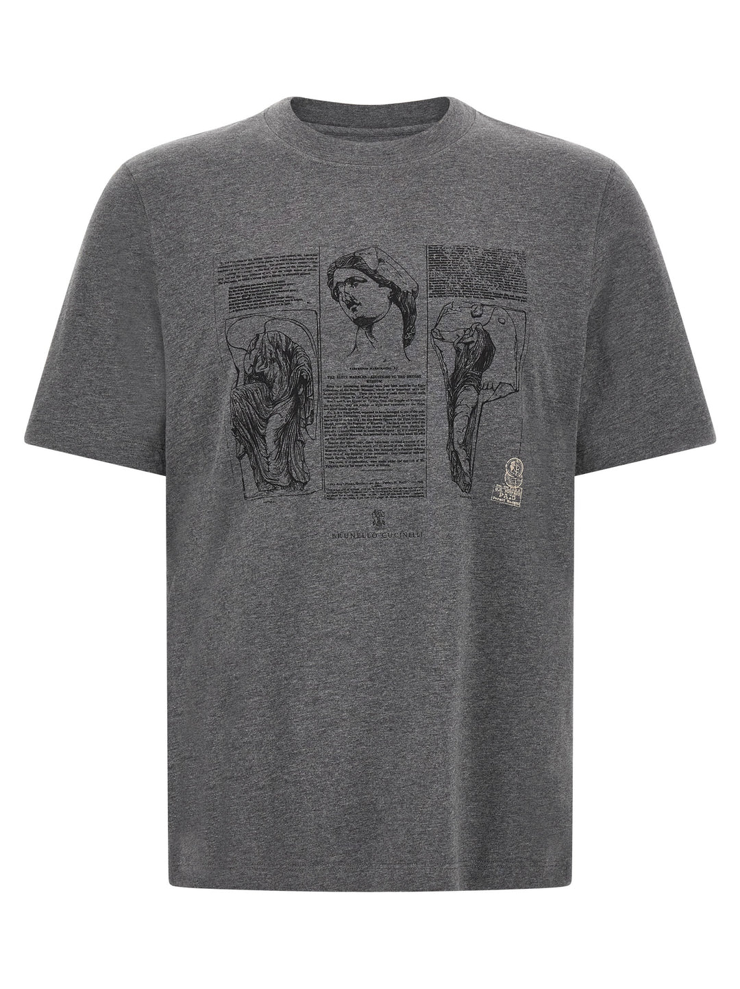 Brunello Cucinelli Gray Cotton T-Shirt
