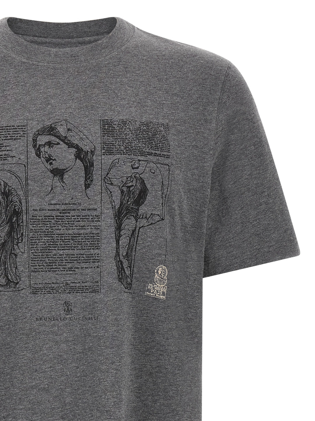 Brunello Cucinelli Gray Cotton T-Shirt