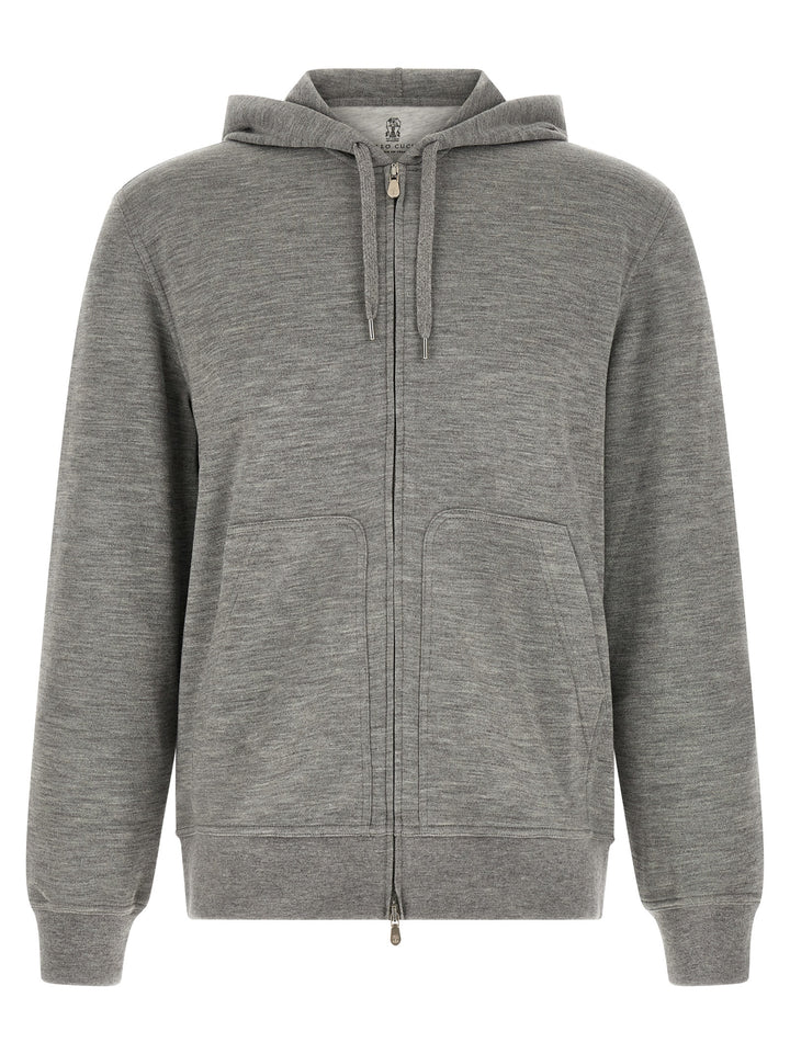 Brunello Cucinelli Gray Cashmere Sweatshirt