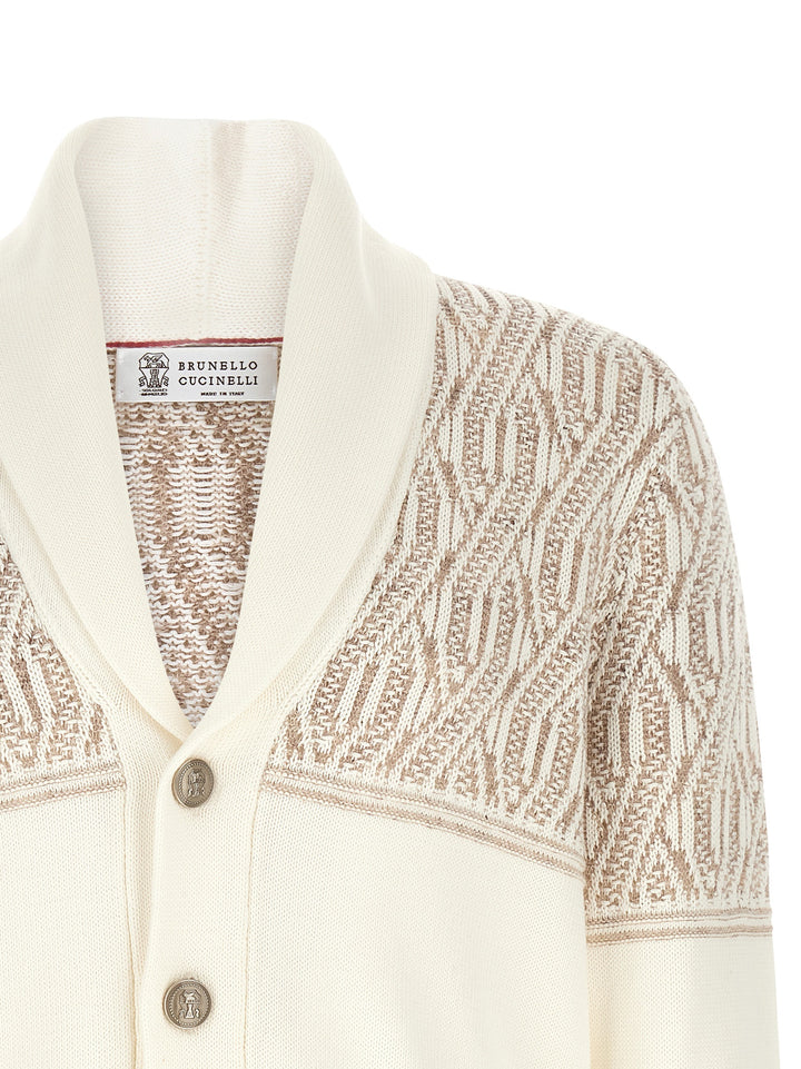 Brunello Cucinelli Beige Cotton Cardigan