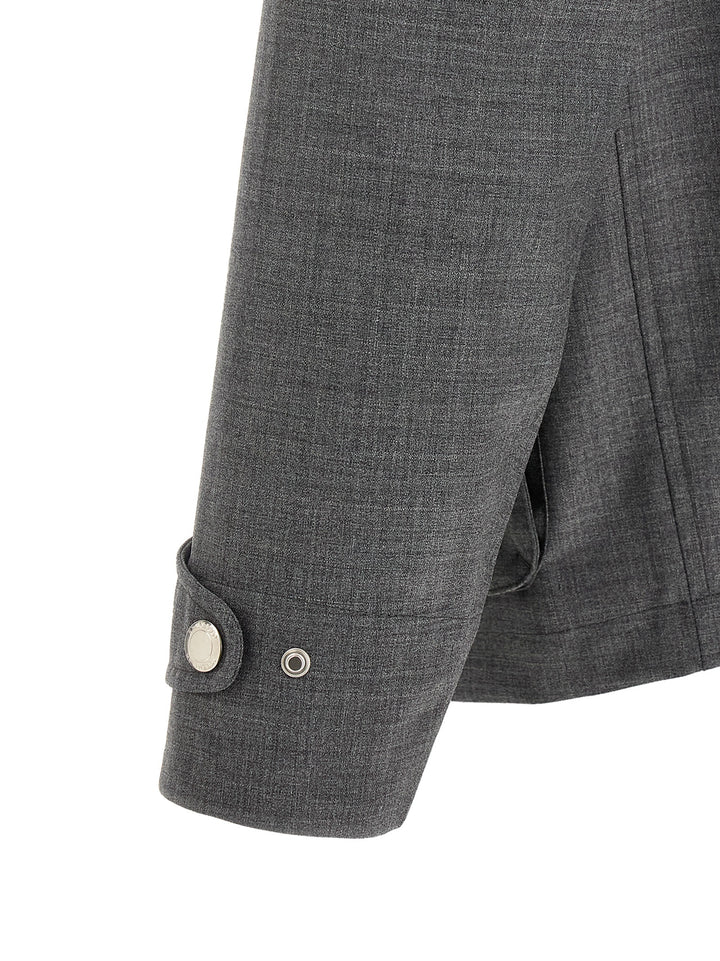 Brunello Cucinelli Gray Virgin Wool Full-Length Jacket