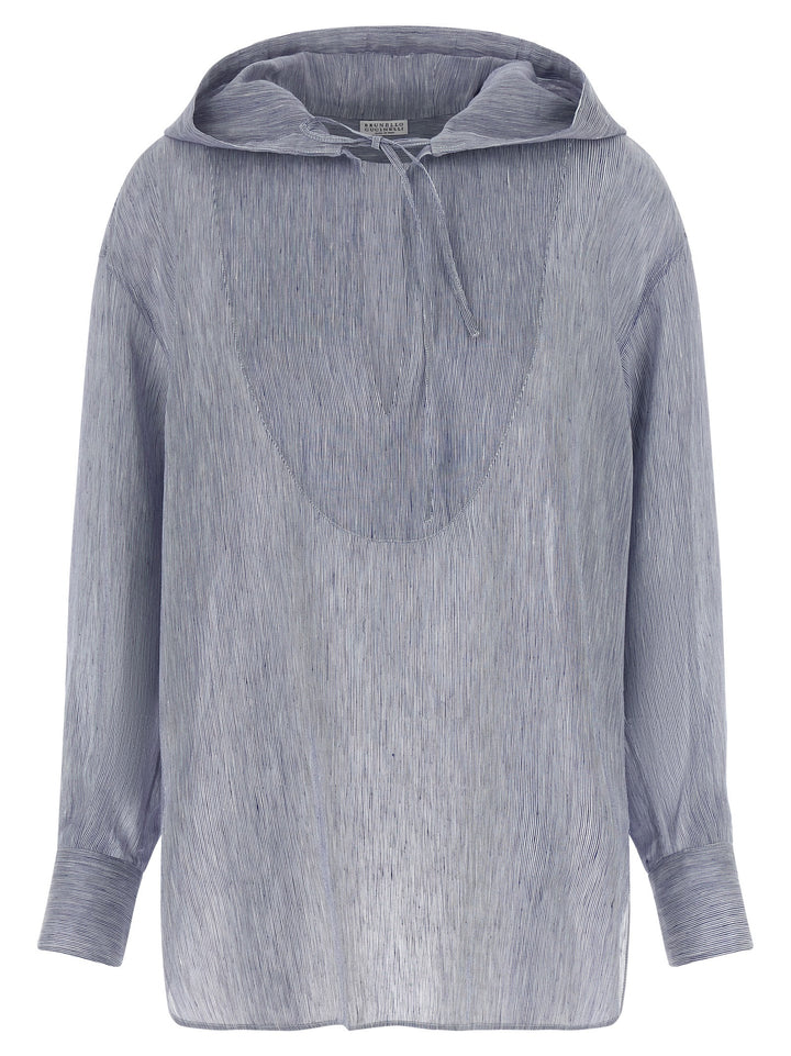 Brunello Cucinelli Blue Linen Blouse