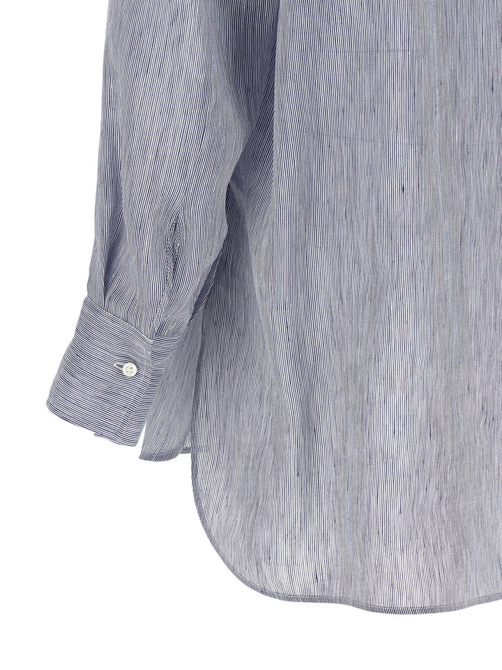 Brunello Cucinelli Blue Linen Blouse