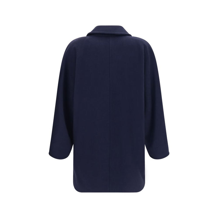 Max Mara Blue Wool Oves Aries Full-Length Jacket