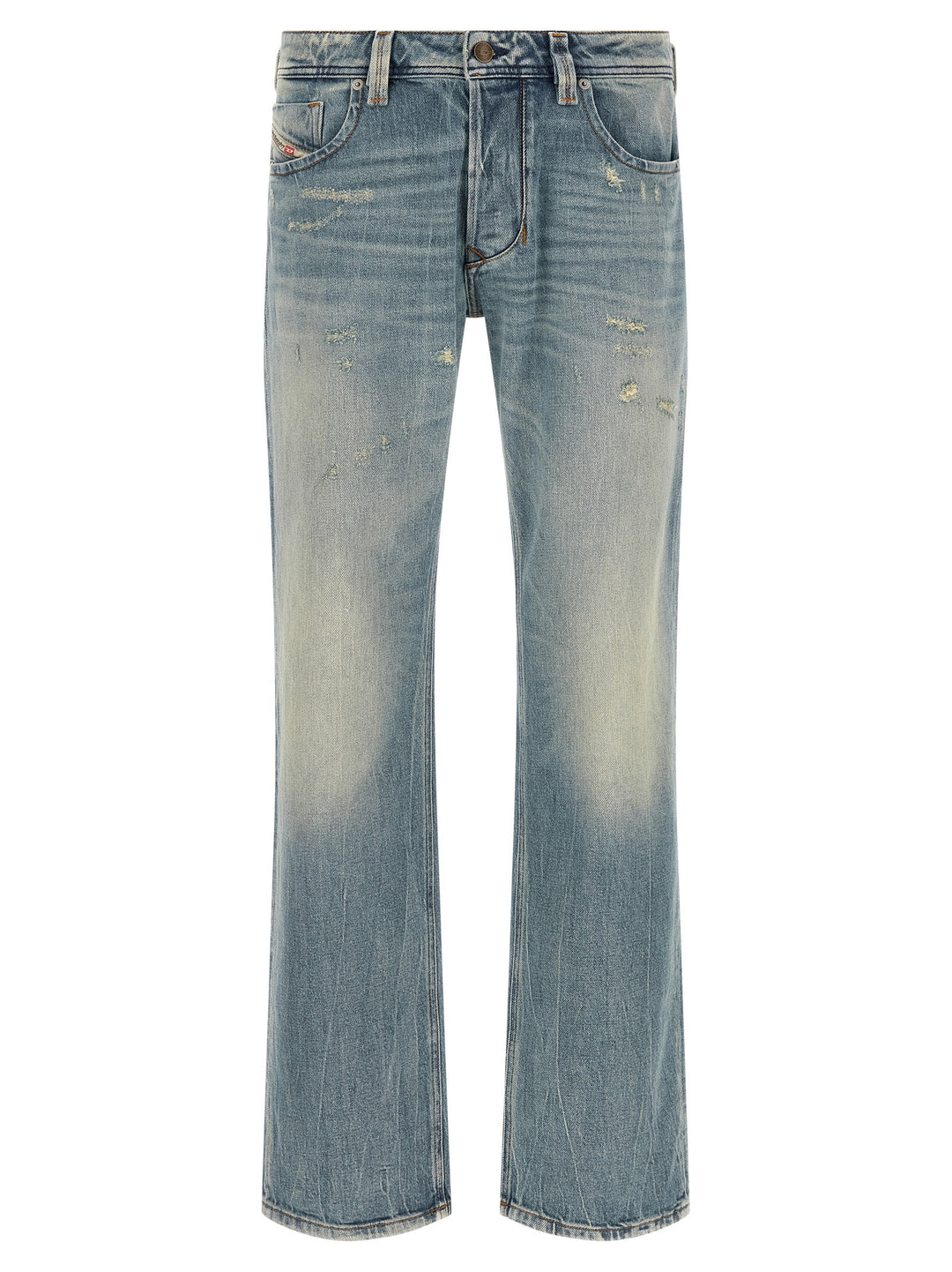 Diesel Blue Cotton Straight-Leg Jeans