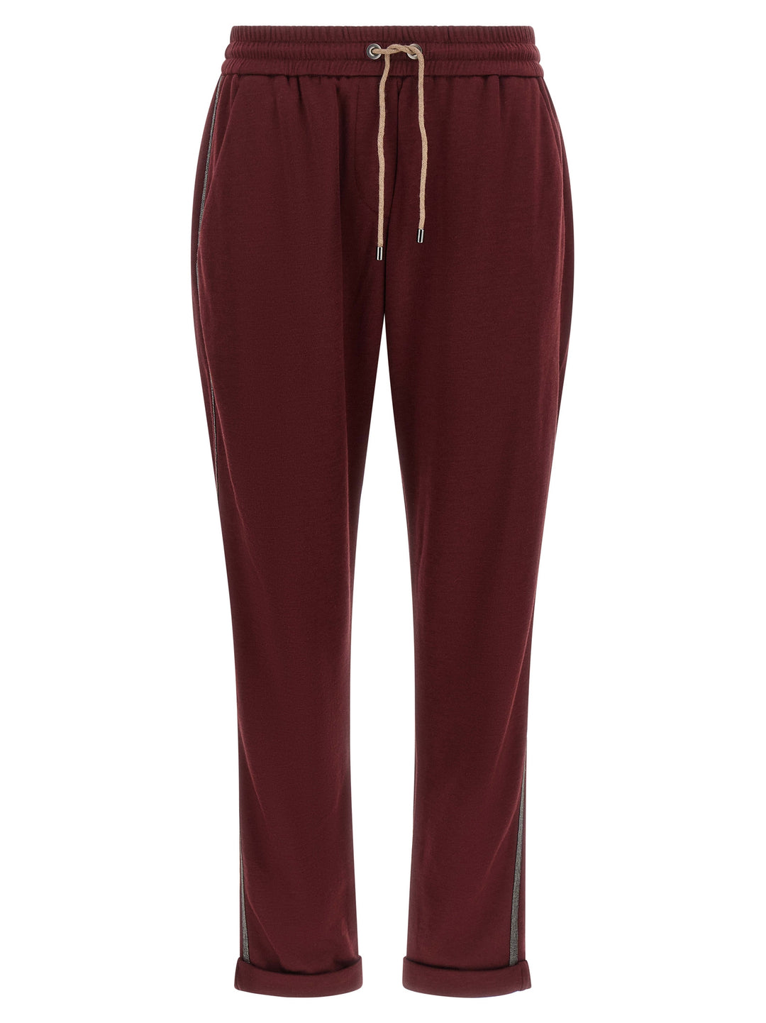 Brunello Cucinelli Bordeaux Cotton Joggers (Workout Pants)