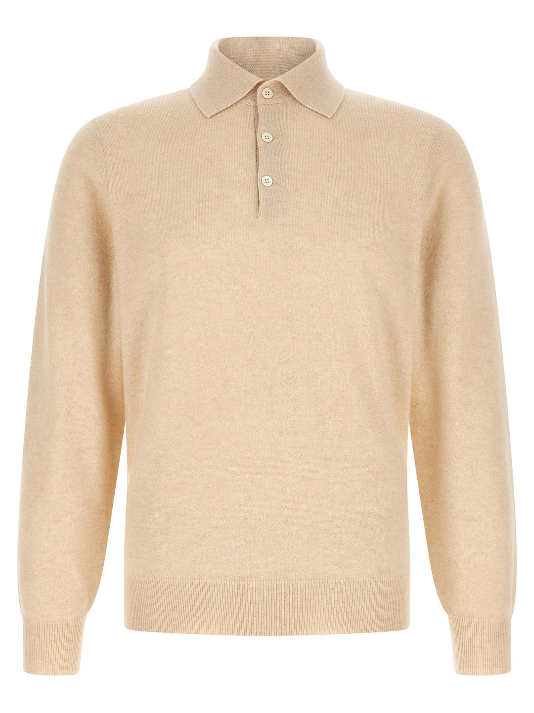 Brunello Cucinelli Beige Cashmere Polo Shirt