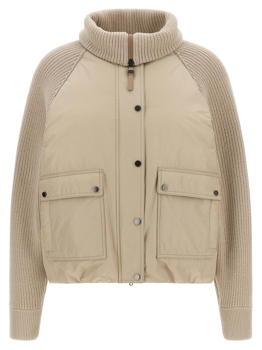 Brunello Cucinelli Beige Cotton Full-Length Jacket