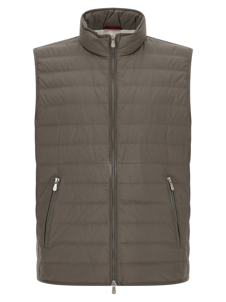 Brunello Cucinelli Bicolor Polyester Sleeveless Jacket