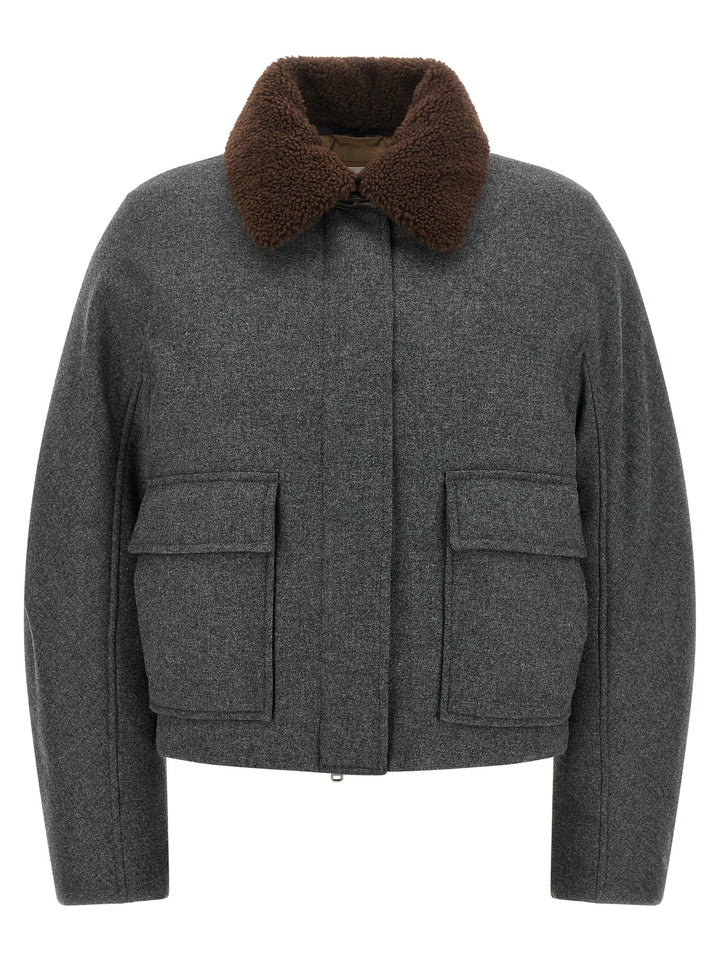 Brunello Cucinelli Gray Virgin Wool Full-Length Jacket