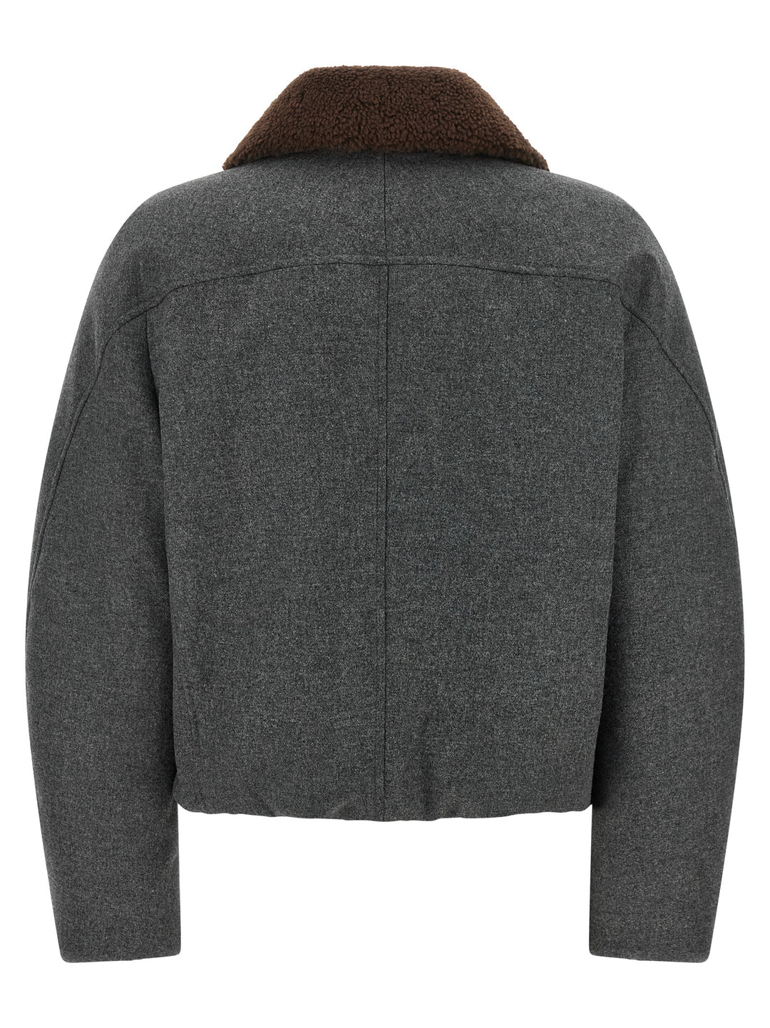 Brunello Cucinelli Gray Virgin Wool Full-Length Jacket
