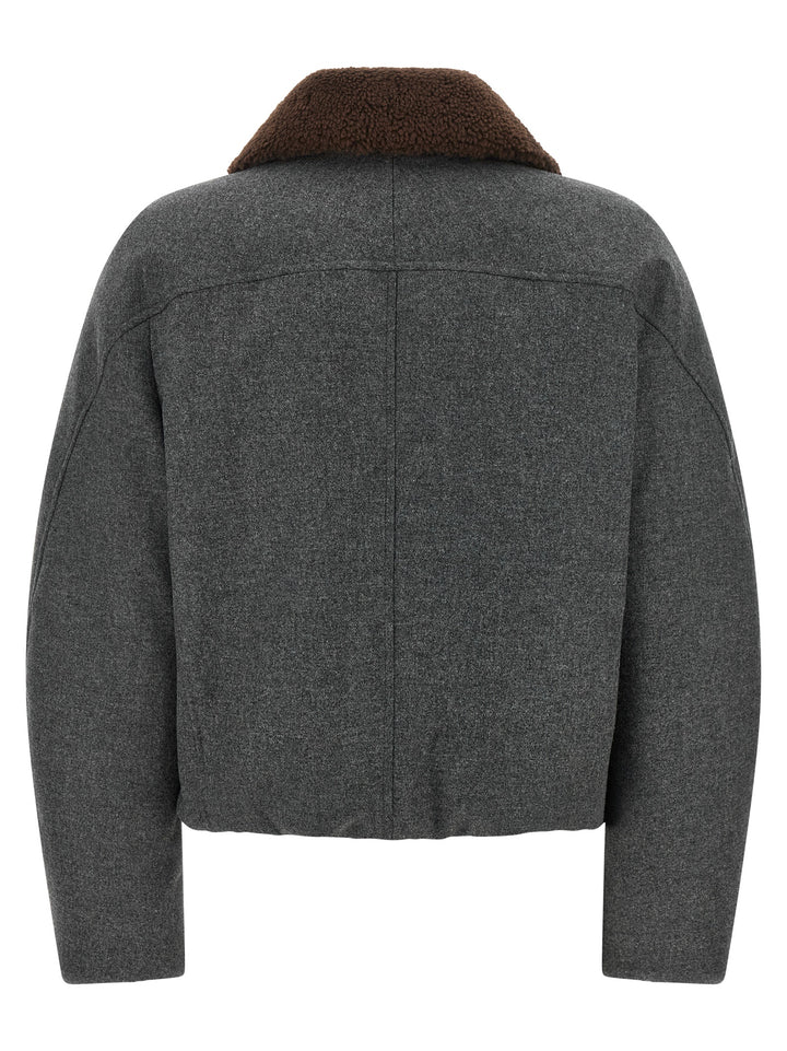 Brunello Cucinelli Gray Virgin Wool Full-Length Jacket