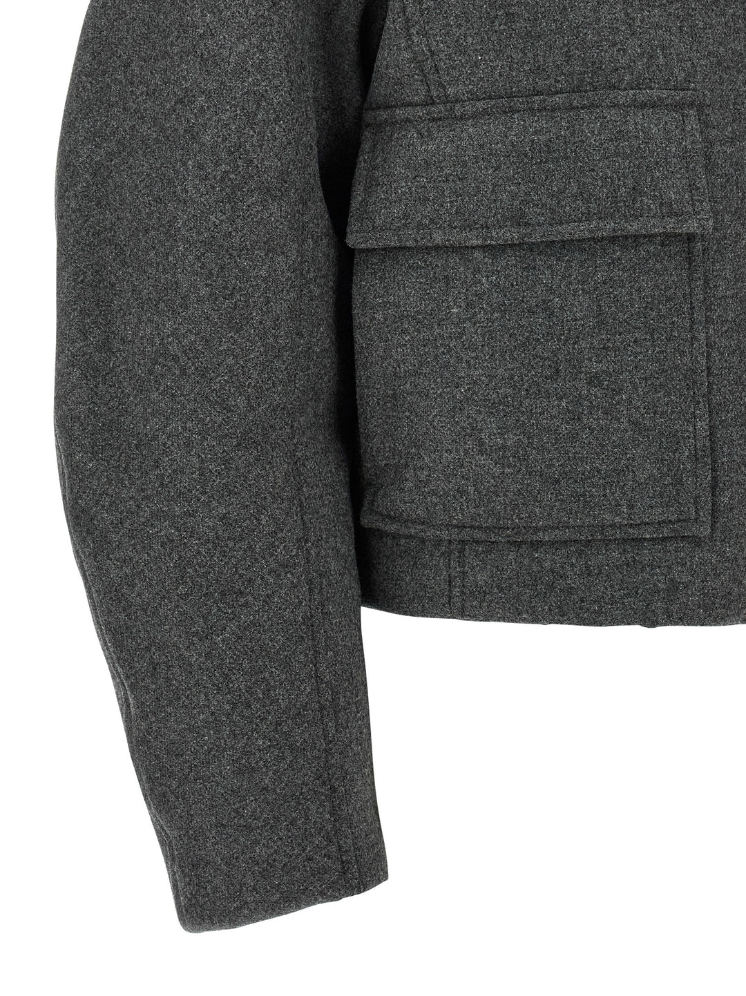 Brunello Cucinelli Gray Virgin Wool Full-Length Jacket