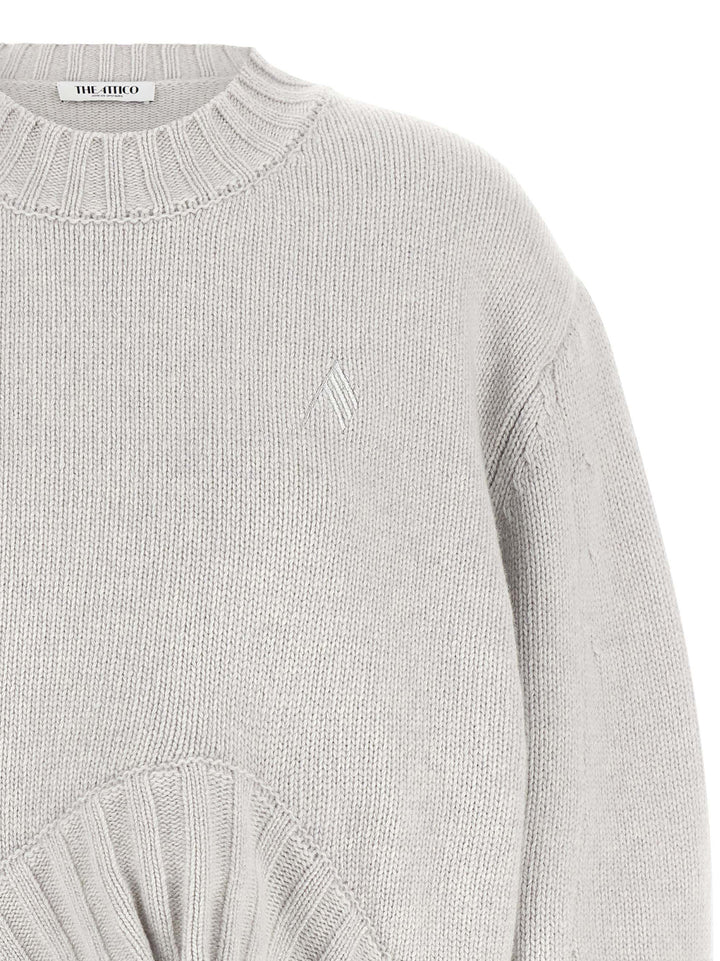 The Attico Gray Virgin Wool Cardigan