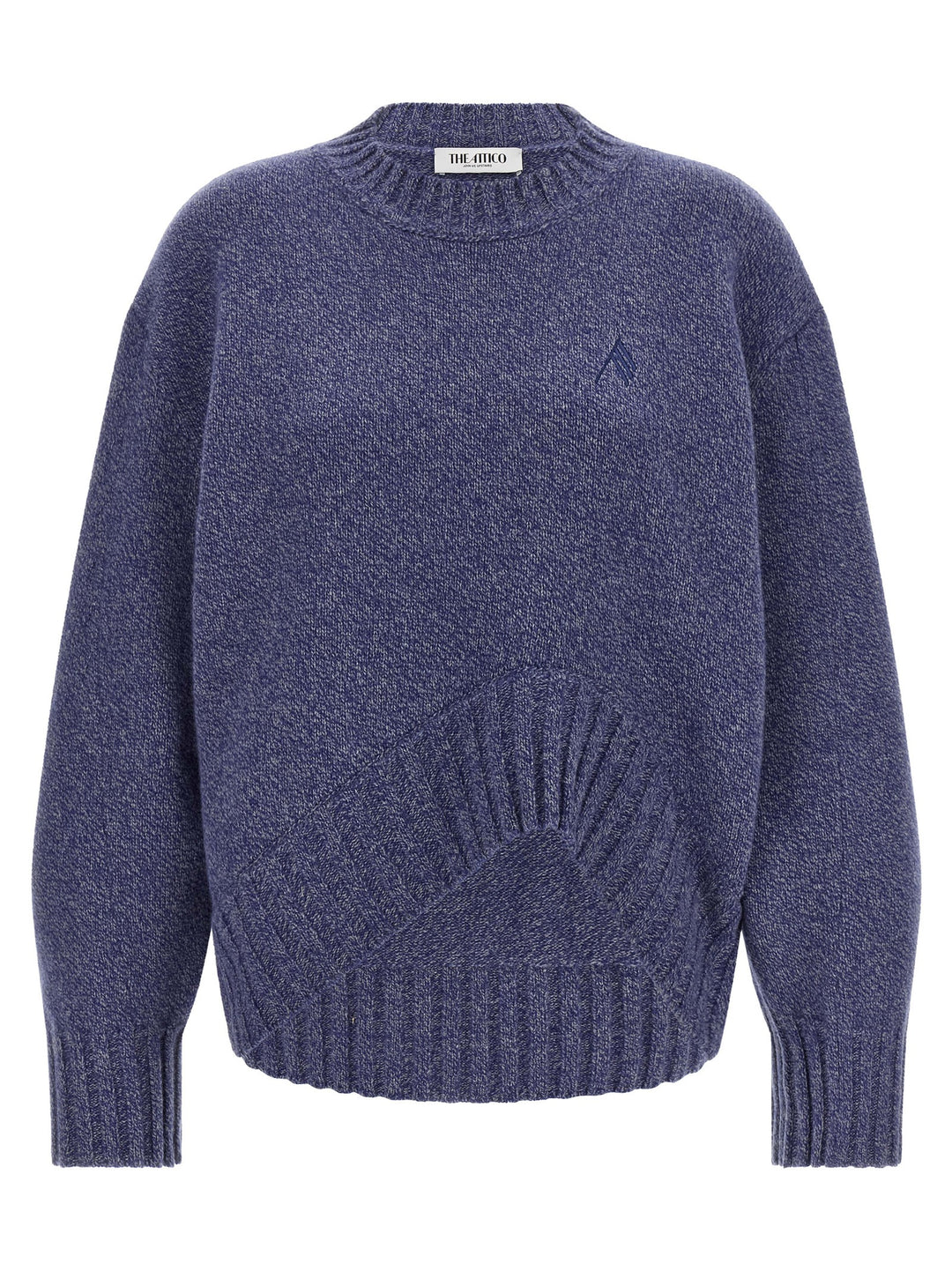 The Attico Blue Virgin Wool Cardigan