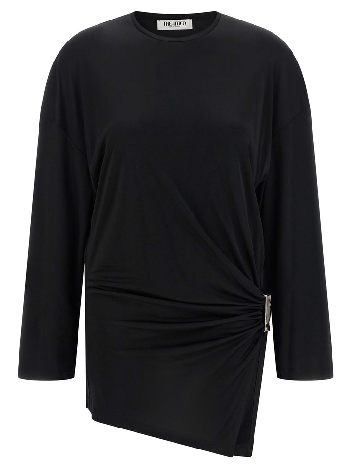 The Attico Black Viscose Short Dress