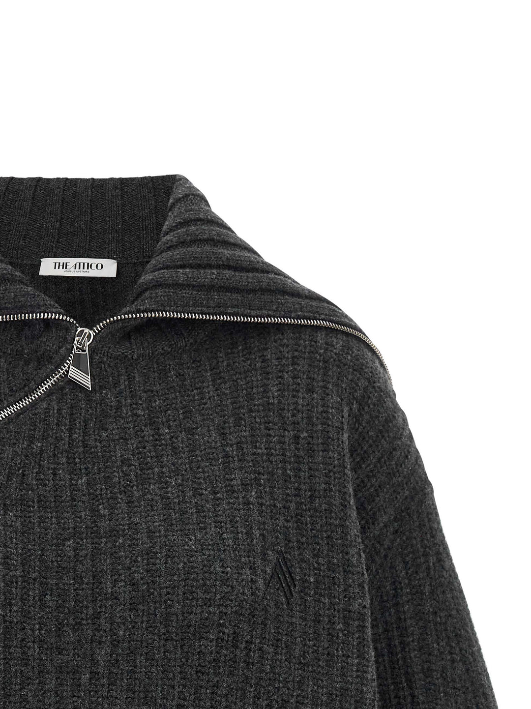 The Attico Gray Virgin Wool Cardigan