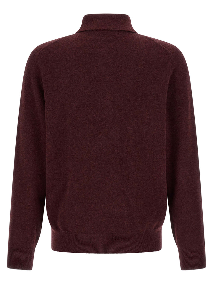 Brunello Cucinelli Bordeaux Cashmere Polo Shirt