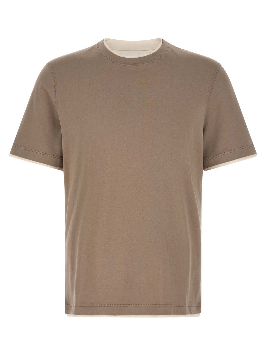 Brunello Cucinelli Gray Cotton T-Shirt