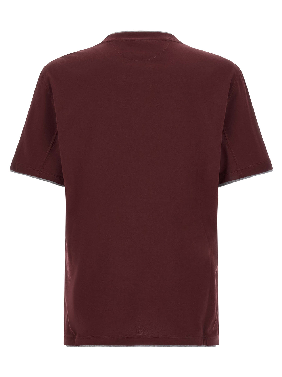 Brunello Cucinelli Bordeaux Cotton T-Shirt