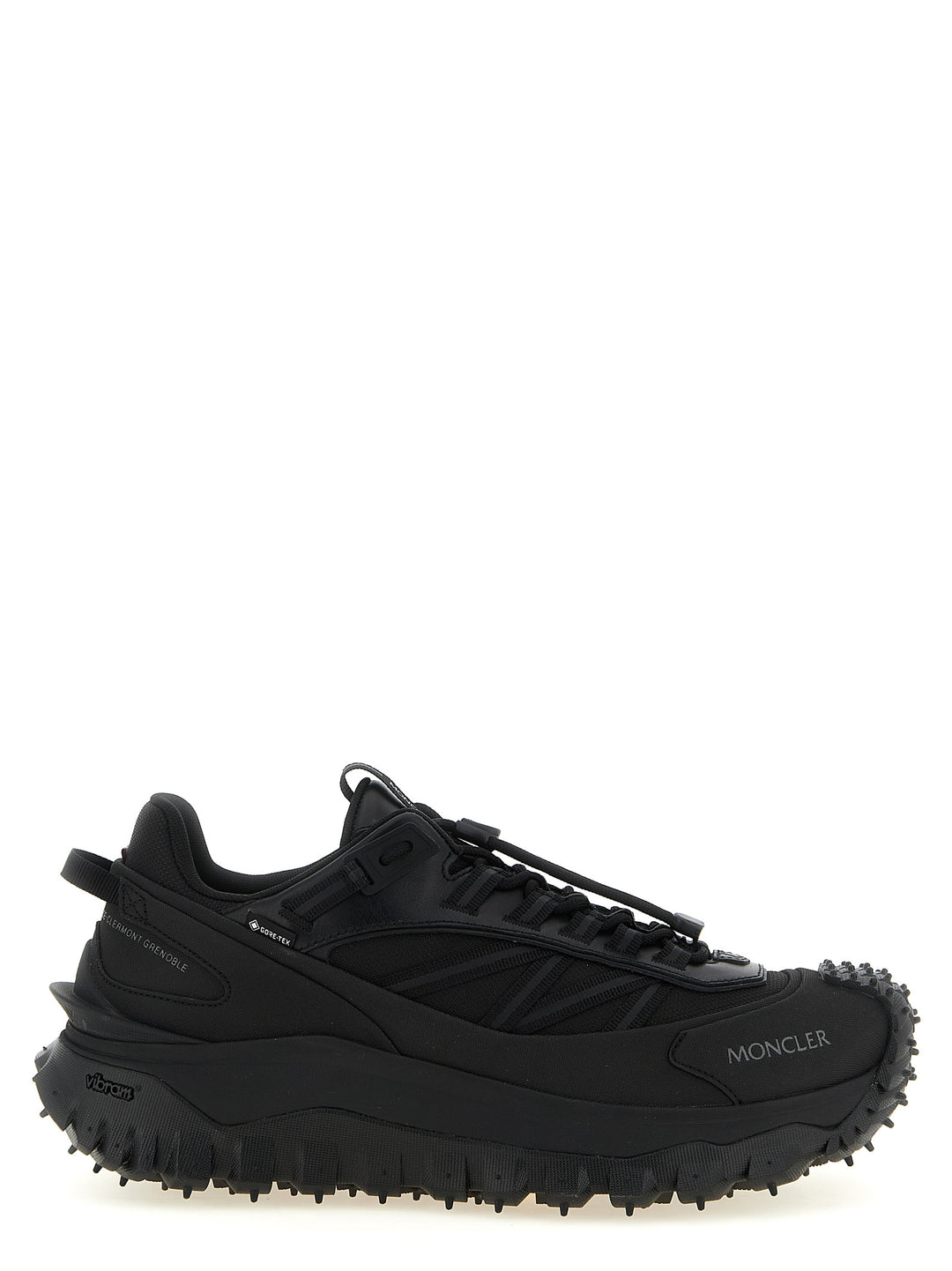 Moncler Black Leather Athletic Sneakers