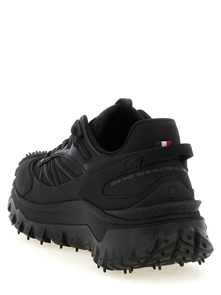 Moncler Black Leather Athletic Sneakers